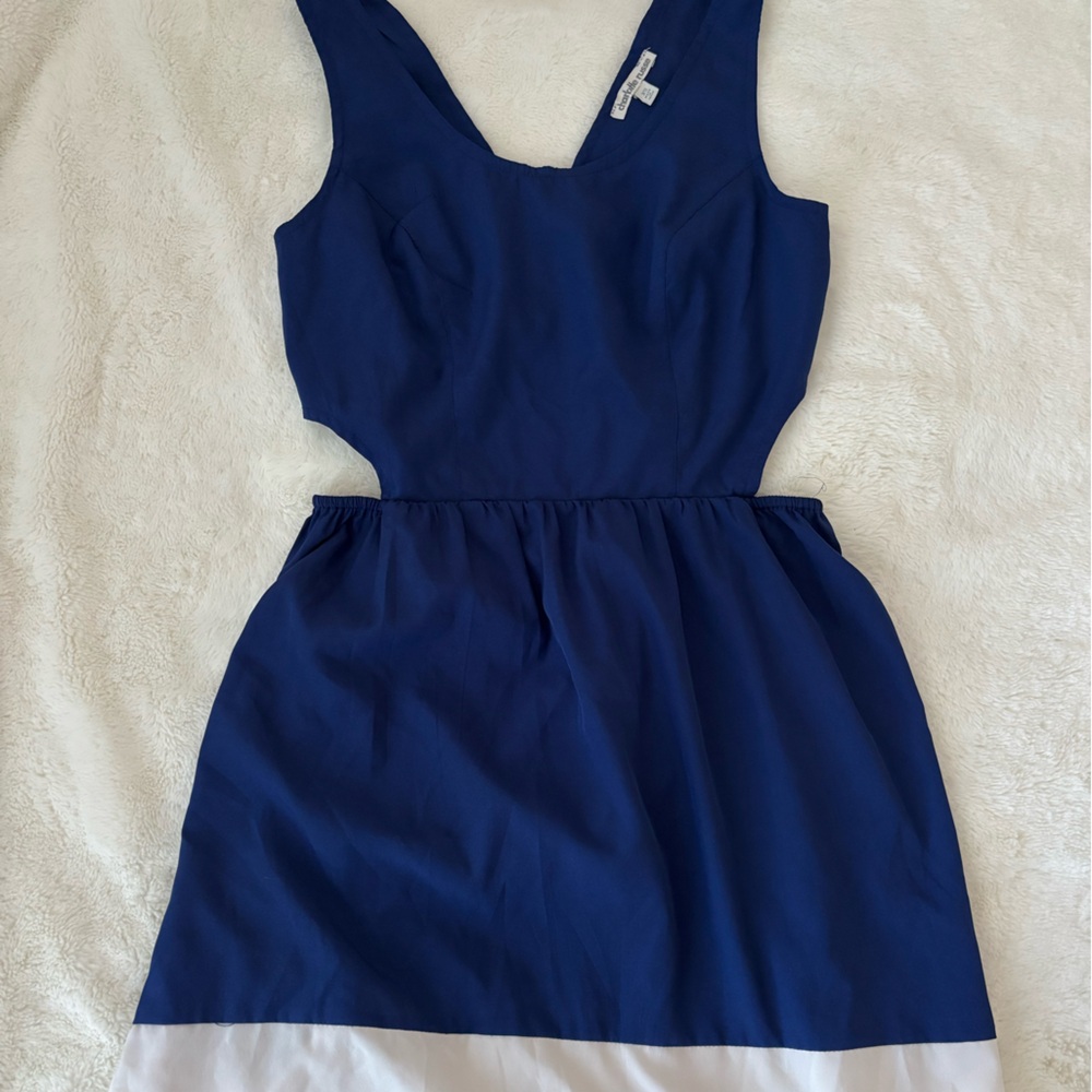 Charlotte Russe Blue Colorblock Cut Out Dress